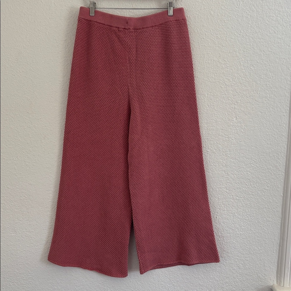Free People Beach 100% Cotton Hailee Waffle Knit Rosie Pink Pants Size Large - Picture 9 of 10
